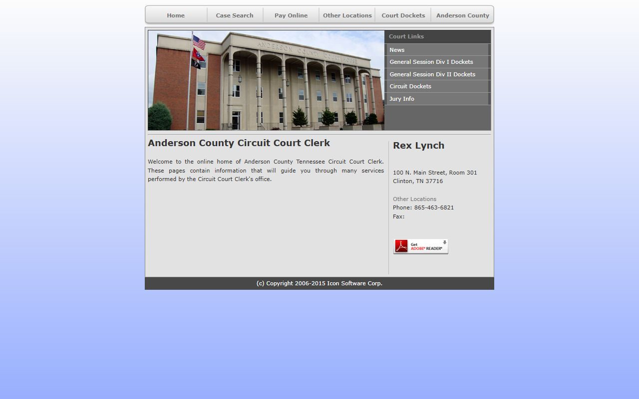 Anderson County Dissolution Of Marriage records at the Circuit Court Clerk office